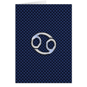 Symbole du cancer Zodiac Marine Blue Carbon Fiber 