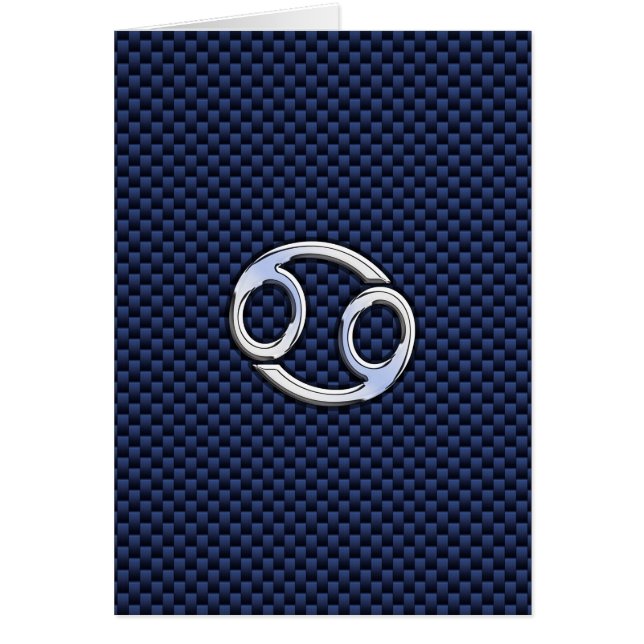 Symbole du cancer Zodiac Marine Blue Carbon Fiber  (Devant)