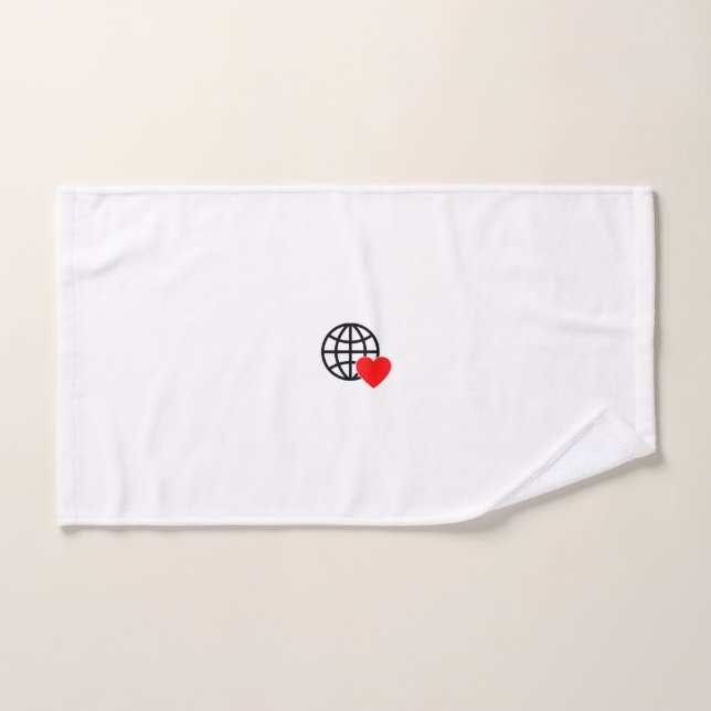 Symbole du coeur rouge créé avec des lignes lisses (Serviette à main)