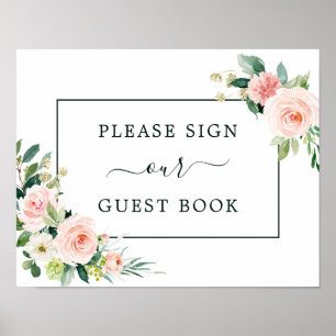 Symbole du livre d'or Blush Pink Bloom