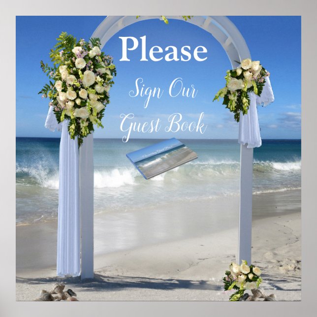Symbole du livre d'or de mariage de plage (Devant)