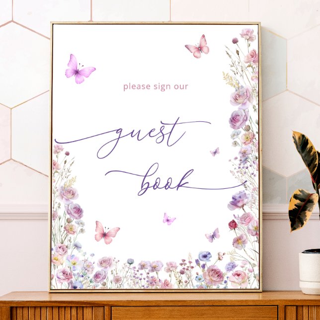 Symbole du livre d'or du Baby shower Fleur sauvage (Créateur téléchargé)