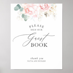 Symbole du livre d'or et des fleurs roses