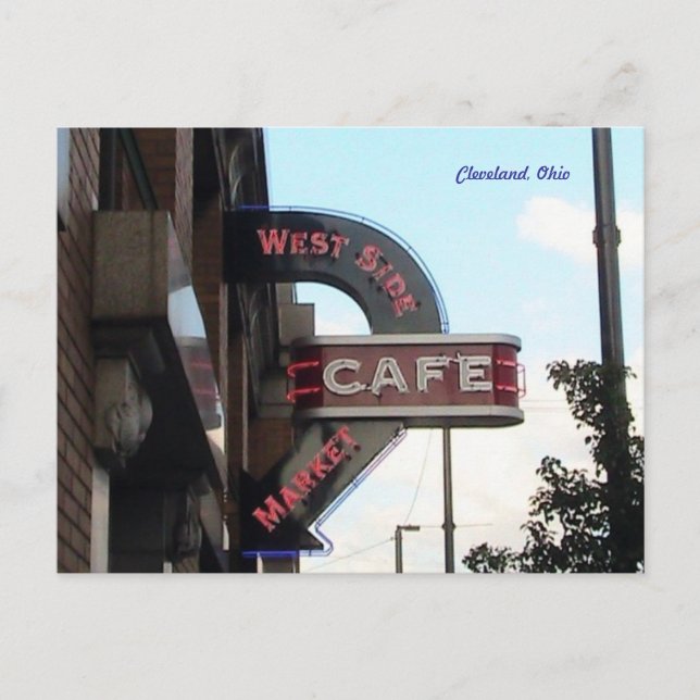 Symbole du Market Cafe, carte postale de Cleveland (Devant)