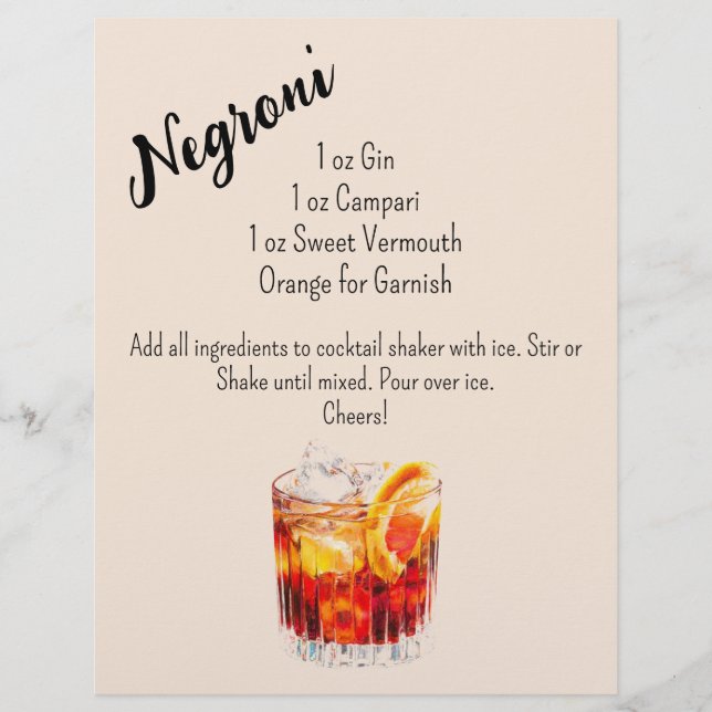 Symbole du panier du bar Negroni (Devant)