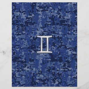Symbole du zodiaque Gémeaux Camouflage numérique b