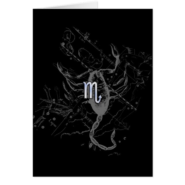 Symbole du zodiaque Scorpion de style Chrome sur H (Devant)