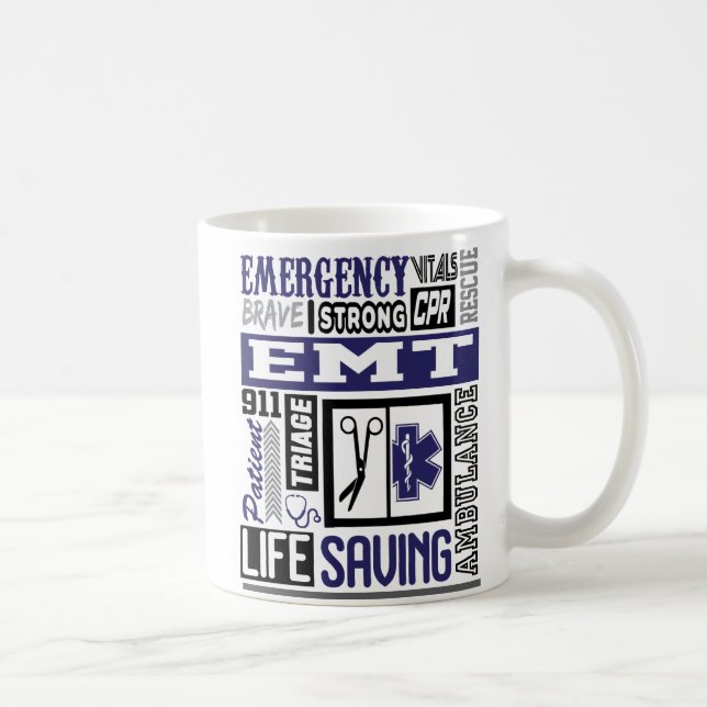 Symbole Emt/Ems Personnalisé Mots Coffee Mug (Droite)