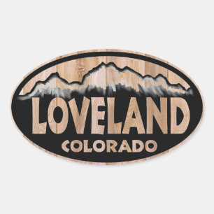 Symbole en bois Loveland Colorado autocollants ova
