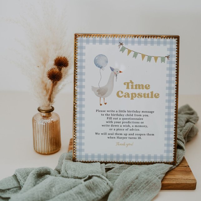 Symbole En vichy bleu d'une oie sotte (Créateur téléchargé)