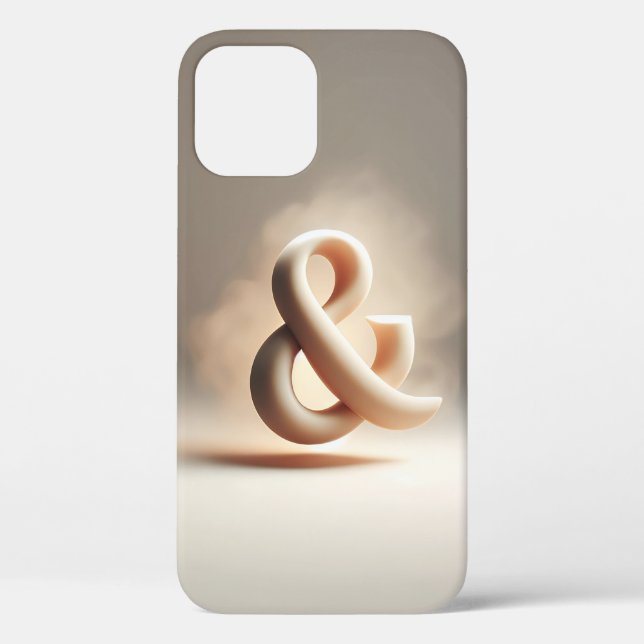 Symbole esperluette 3D - Coque de téléphone beige  (Verso)