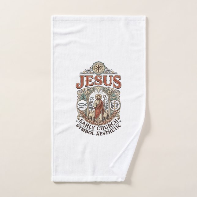Symbole esthétique de l'église primitive de Jésus  (Serviette à main)