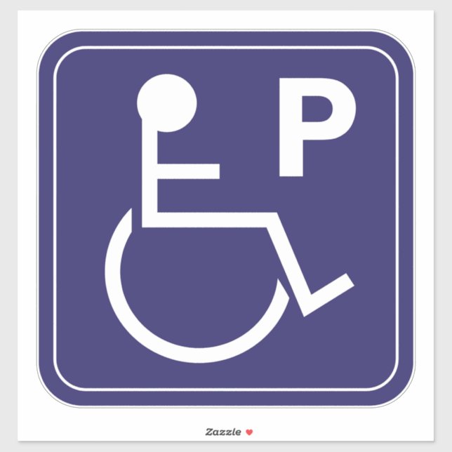 Symbole fauteuil roulant - Sticker pour stationnem (Feuille)