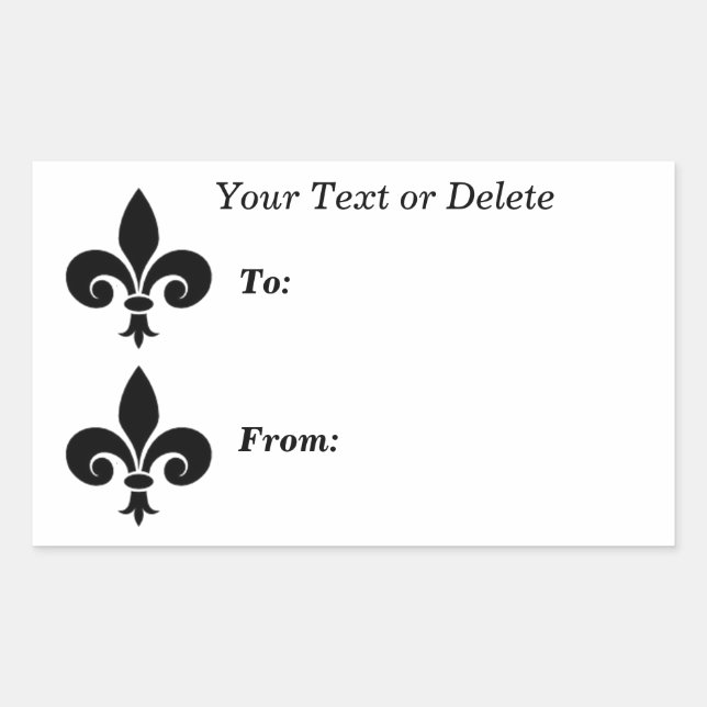 Symbole Fleur de lis À partir d'un grand étiquette (Devant)