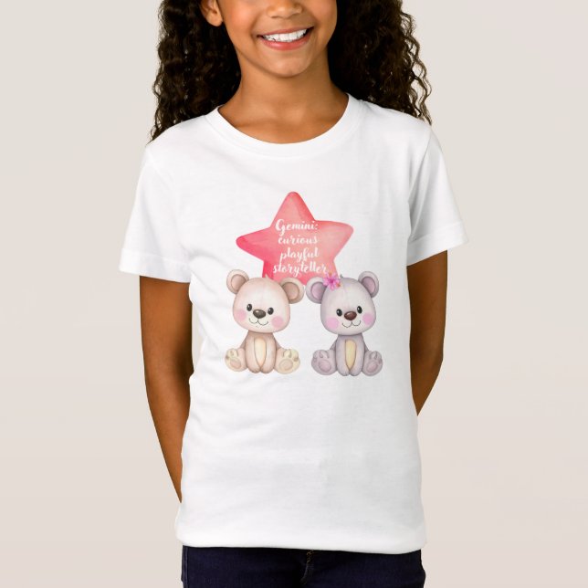 Symbole Gemini mignon T-shirt Jersey pour fille (Devant)