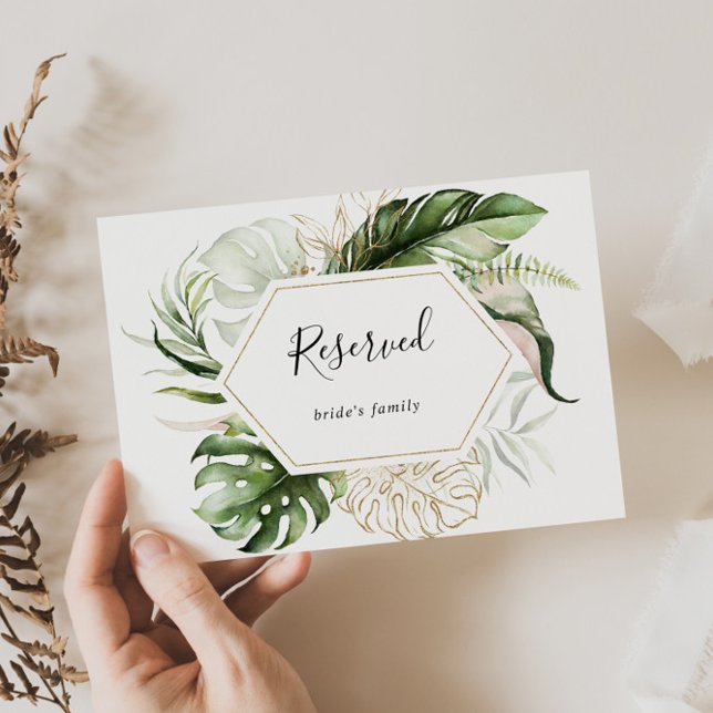 Symbole géométrique Mariage Tropical Gold Réservé (Créateur téléchargé)