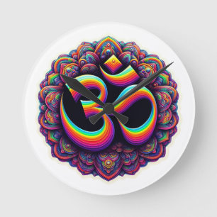 SYMBOLE HINDU Om Horloge murale
