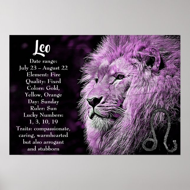 Symbole Horoscope Poster Leo (Devant)
