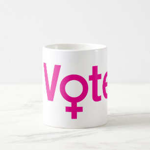 Symbole I Vote Mug w Female