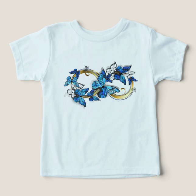 Symbole Infini de Papillons Morpho Bleus (Design Recto)