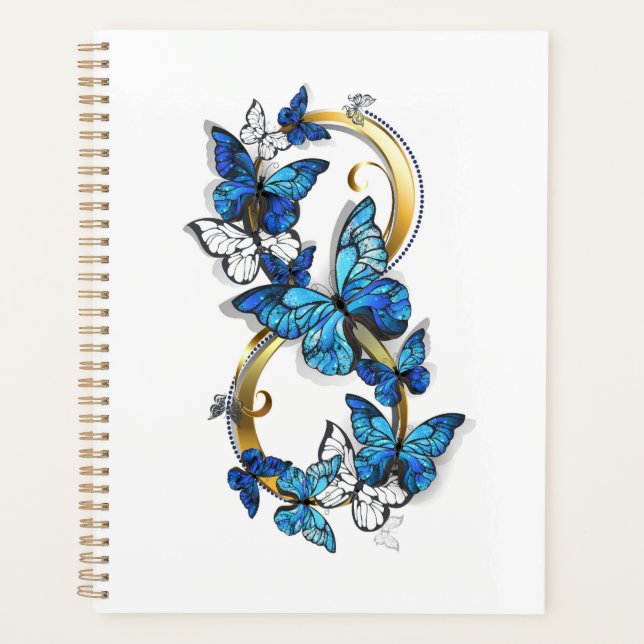 Symbole infini de papillons Morpho bleus (Devant)
