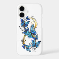 Symbole infini de papillons Morpho bleus