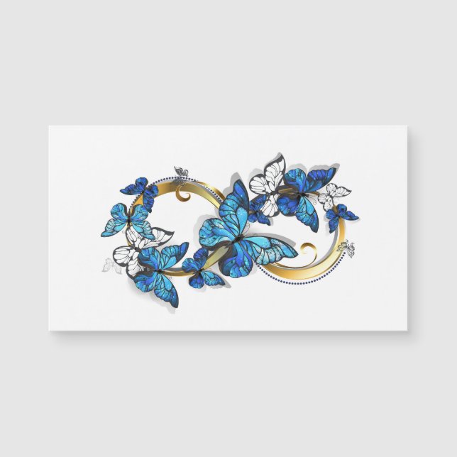Symbole infini de papillons Morpho bleus (Devant)