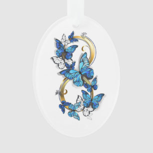 Symbole Infini de Papillons Morpho Bleus
