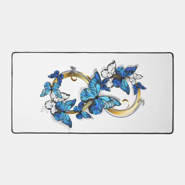 Symbole infini de papillons Morpho bleus (Recto)