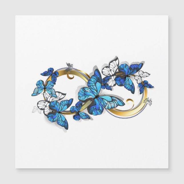 Symbole infini de papillons Morpho bleus (Devant)
