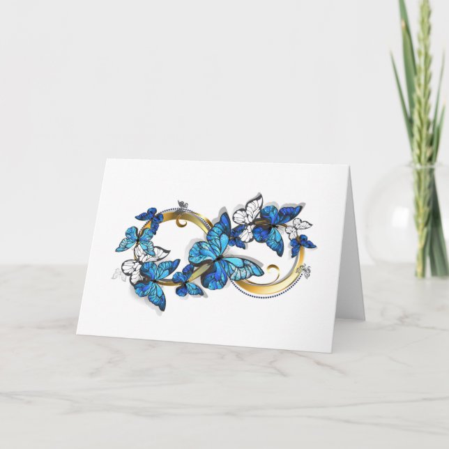 Symbole infini de papillons Morpho bleus (Devant)