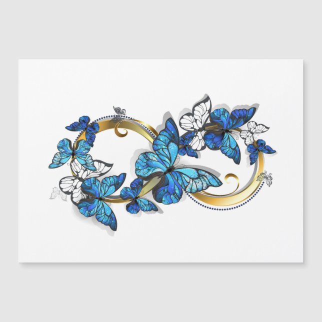 Symbole infini de papillons Morpho bleus (Devant)