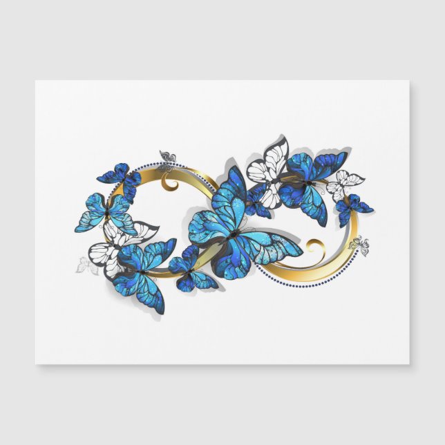 Symbole infini de papillons Morpho bleus (Devant)