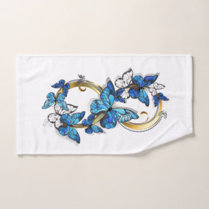 Symbole infini de papillons Morpho bleus