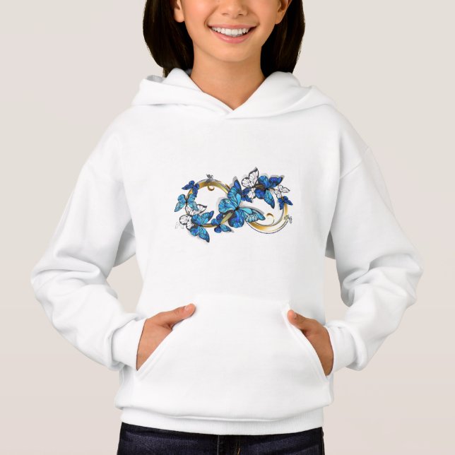 Symbole infini de papillons Morpho bleus (Devant)