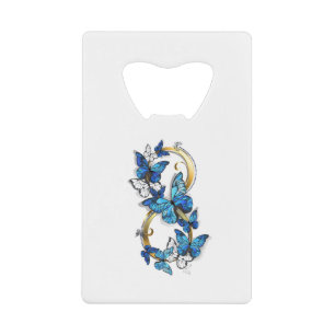 Symbole infini de papillons Morpho bleus