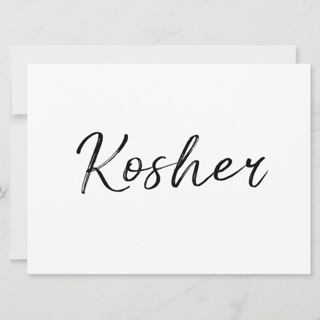 Symbole "Kosher" | Style Lettré à la main (Devant)