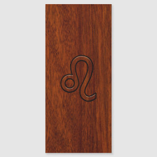 Symbole Leo Zodiac en bois mahogany riche