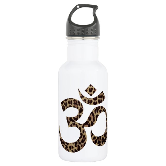 Symbole léopard Om 18oz Bouteille d'eau inoxydable (Devant)