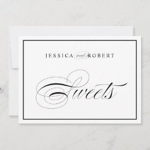 SYMBOLE Mariage Élégant noir et blanc Script Sweet