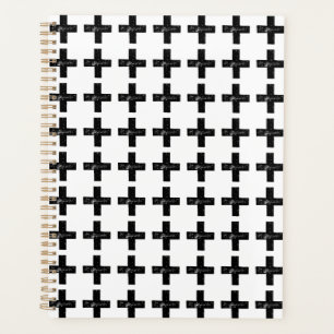 Symbole mathématique "Plus" noir et blanc Lino Cut