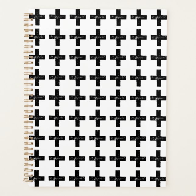 Symbole mathématique "Plus" noir et blanc Lino Cut (Devant)