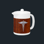 Symbole Médicale de Caduceus en argent Imprimer<br><div class="desc">L'Argent Symbolique Comme Caduceus Médicale Symbole design présenté ici sur un arrière - plan imprimé en acajou. Les serpents de la caducée sont conçus pour avoir l'air d'être en chrome. Bon pour une occasion de remise de diplômes, une déclaration pour votre profession, ou pour un cadeau avec ce look médical...</div>