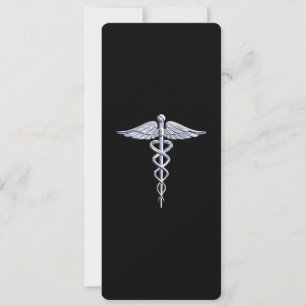Symbole Médicale de Caduceus en argent sur la déco