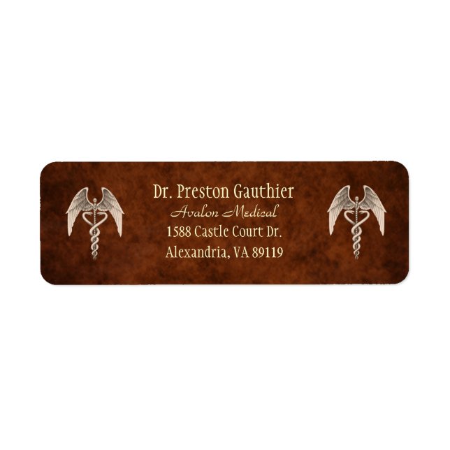 Symbole Médicale vintage Caduceus Étiquettes de ad (Devant)