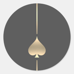 Symbole minimaliste d'or spade Sticker Classic ron