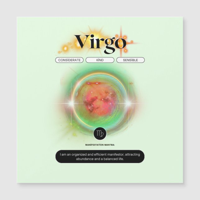 Symbole moderne Zodiac Virgo Quote Élément Terre (Devant)
