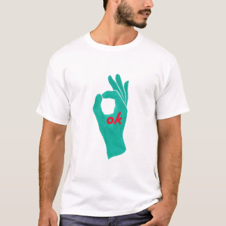symbole ok main en t-shirts vert aqua