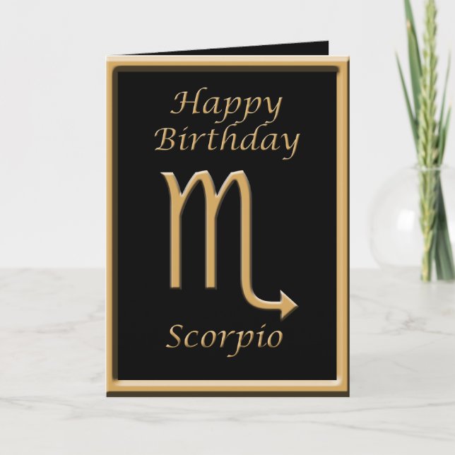 Symbole or Scorpio Carte de voeux d'anniversaire n (Devant)