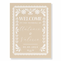Symbole Papel Picado Mariage mexicain Welcome Foam